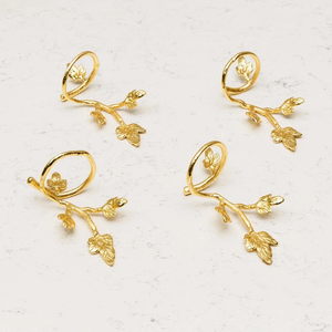 ห่วงรัดผ้าเช็ดปากลายใบไม้อะลูมิเนียมหล่อดีไซน์ล่าสุด - Product Image 2