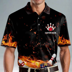 Nueva Llegada, Polos de Bolos Personalizados Estampados de Alta Calidad Más Vendidos, Camisetas de Bolos para Hombre 100% Poliéster Antibacterianas de Secado Rápido - Product Image 4