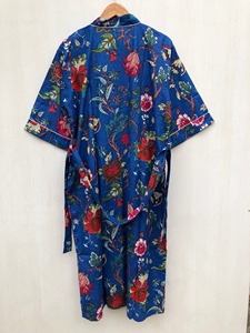 เสื้อคลุมพิมพ์ลายบล็อกชุดกิโมโนสำหรับเพื่อนเจ้าสาวชุดกิโมโนลายดอกไม้ชุดคลุมเจ้าสาวชุดคลุมลายดอกไม้อินเดีย - Product Image 4