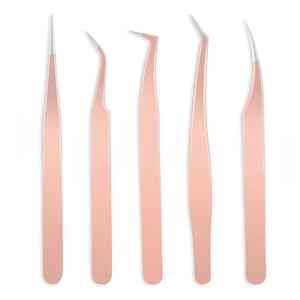 ชุดแหนบต่อขนตาสแตนเลส5ชิ้นสำหรับการต่อขนตาเพิ่มวอลลุ่ม - Product Image 1