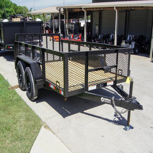 Remolque utilitario de cola de milano de 6.4x12 pies con laterales de malla de 2 pies, ejes dobles de 3500 lb, 7000 lb de peso total en marcha (GVWR), remolque para equipo de paisajismo en venta - Product Image 1