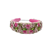 Bandeau en strass baroque perlé fait à la main bandes de cheveux de couleur unie pour femmes filles accessoires de cheveux de fête élégants pour vêtements de fête