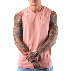 Meilleur prix couleur unie Gym Fitness débardeur 100% coton vêtements de sport entraînement débardeur haut de sport avec panneau travail unisexe Offre Spéciale - Product Image 3