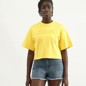 T-shirt d'été en coton de haute qualité-Mode Loose Fit Crop T-shirt personnalisé pour femmes-T-shirt respirant - Product Image 1