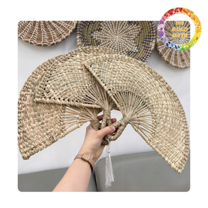 Abanico de mano de algas marinas colorido de artesanos locales | Artículo hecho a mano para decoración y regalo | Origen de Vietnam - Product Image 4