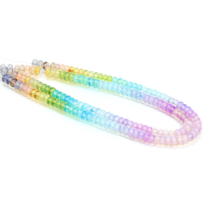 Perles Rondelles en Quartz Arc-en-ciel Multicolore 7mm-8mm, Fil de 15 Pouces, Pierres Précieuses Lisses de Qualité AAA pour la Fabrication de Bijoux RadhikaGemsnBeads - Product Image 3