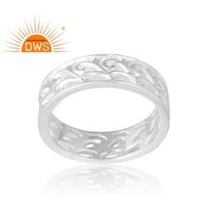 Último diseño Anillo de banda de plata esterlina 925 Joyería de diseño personalizado para mujer Regalo para ella. - Product Image 1