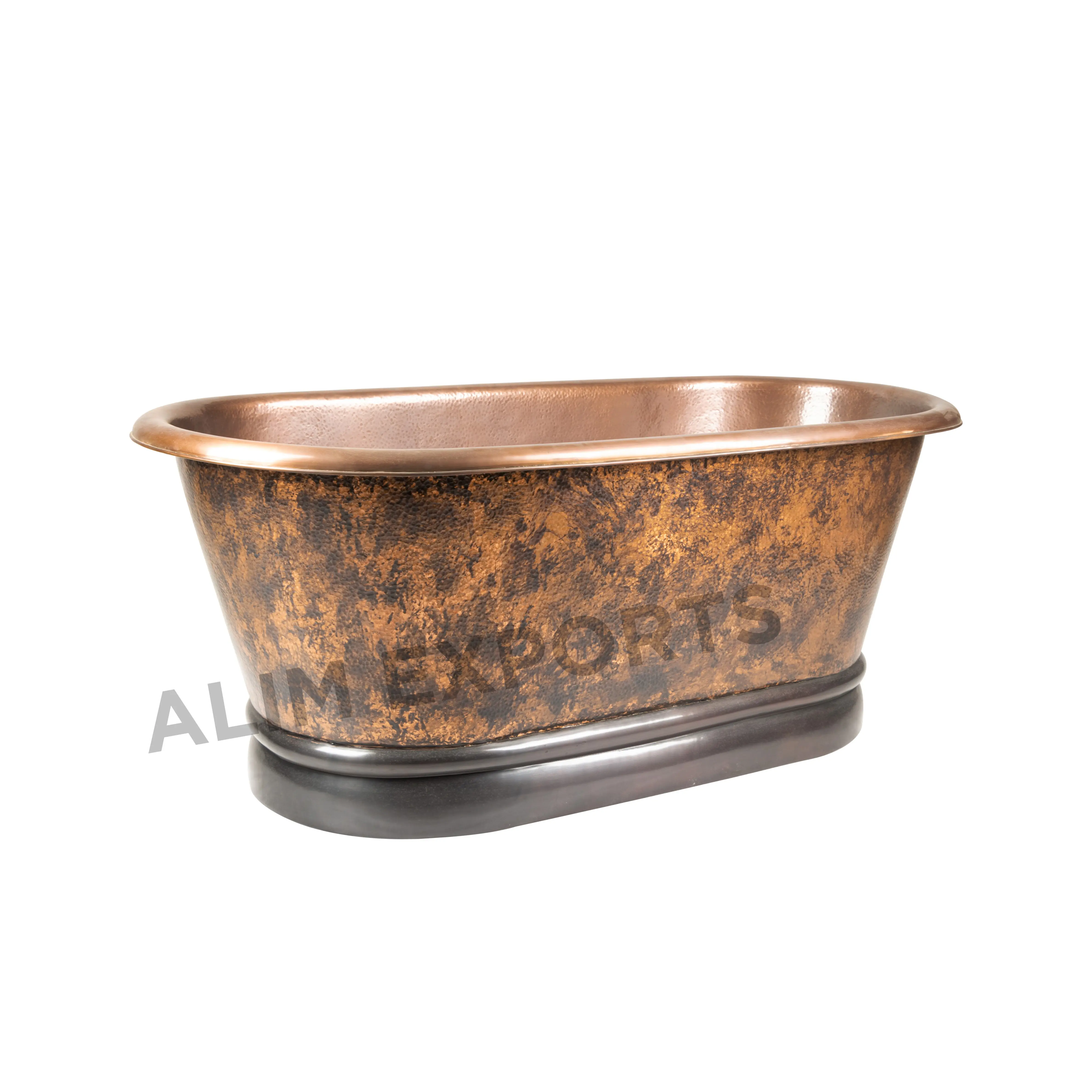 Venta al por mayor de bañeras de material de cobre puro de tamaño personalizado bañeras martilladas y bañeras de hidromasaje superficie sólida forma personalizada