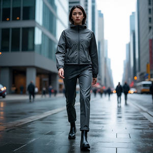 Chándal corto cortavientos de alta calidad, chaqueta recortada para lluvia para mujer, pantalones impermeables, traje cortavientos, ropa de calle, trajes cortos - Product Image 3