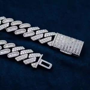 Último chapado en oro blanco 10/14/18/MM collar de eslabones de cadena cubana multicolor pesado para mujeres y hombres - Product Image 5