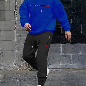 Sudadera con capucha de gran tamaño de color sólido personalizado y chándal para correr 100 por ciento conjunto de algodón pesado - Product Image 5