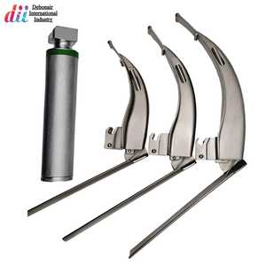 Ensemble de laryngoscopes McCoy à pointe flexible, réutilisables, en acier inoxydable, manche moyen, certifiés CE ISO, fournisseur OEM ODM en gros - Product Image 1