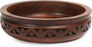 Cuenco redondo de madera para servir bandeja decorativa para nueces, dulces, frutas, aperitivos, salsa, plato de postre, cocina, comedor - Product Image 2