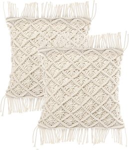 Macrame <b>Pillow</b> Cover <b>Pillow</b> Cover for Couch, Sofa, <b>Bed</b>, Farmhouse, Chair, Dining, Patio, Outdoor, <b>Car</b> OEM - Product Image 1