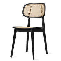Chaise de salle à manger en rotin de haute qualité au design moderne avec dossier en bois tressé pour la maison, les hôtels et les appartements