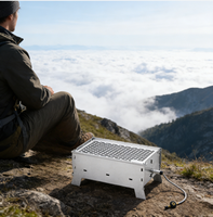 Barbecue au gaz portable écologique en acier inoxydable, résistant à la rouille, design pliable compact, facile à nettoyer, pour balcon, camping-car et pique-nique