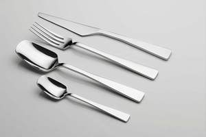 Indian-Made Engraved Stainless Steel Cutlery Set Classic Italian <b>Flatware</b> in Silver & Gold Reusable Kitchen Supply for Weddings - Product Image 2