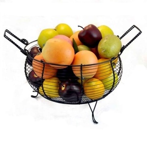 Canasta de Almacenamiento de Frutas y Verduras de Hierro con Recubrimiento de Polvo Negro de Alta Calidad para Uso en la Cocina - Product Image 6