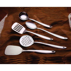 Ensemble d'ustensiles de cuisine classiques en acier inoxydable écologique de qualité supérieure, 5 pièces, avec poignée en plastique Easygrip - Product Image 1