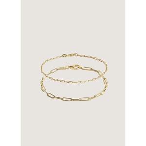 Micro Paperclip Link Chain Bracelet Stack Rhodium Plated <b>Rose</b> <b>Gold</b> Vintage Religious Style Featuring Diamond Pearl Main Charm - Product Image 1