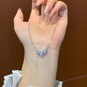 Collier pendentif personnalisé pour femme en diamant de laboratoire taille brillant EF VS 5 pierres certifié IGI, multi-longueurs, pour usage quotidien (0,85 ct) - Product Image 6