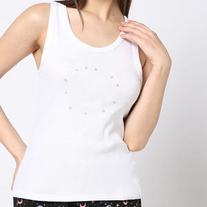 Camiseta sin mangas de entrenamiento para mujer con logotipo personalizado al por mayor, camiseta blanca informal de verano 2025 a la moda, Camiseta deportiva para chicas con patrón sólido a precio barato OEM - Product Image 5