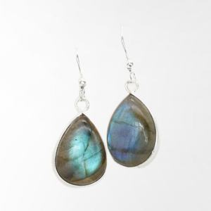 2024 tendance Design classique 925 boucles d'oreilles en argent Sterling faites à la main meilleurs bijoux de mode en Labradorite naturelle - Product Image 2