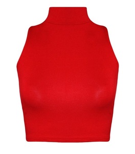 Top mode col roulé sans manches haut court pour les femmes pour formel et décontracté confortable conception de couleur personnalisée fabriqué au Bangladesh - Product Image 4