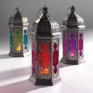 Handmade Decorative Gold Moroccan Lantern With <b>Glasses</b> <b>Set</b> In Iron Frame With A Unique Work <b>Of</b> Art Reflect The Rich Cultural - Product Image 4