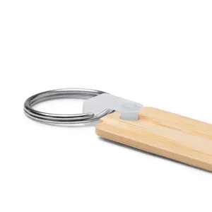 Portachiavi Personalizzato in Bambù a Forma di Dipladenia, Gadget Promozionale Personalizzabile con Moschettone - Product Image 2