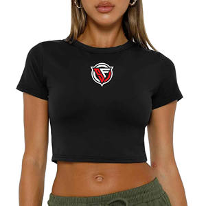 Top corto de ropa activa para mujer, Camiseta deportiva de verano de gran tamaño con mangas cortas, Top corto ecológico para gimnasio y Fitness - Product Image 6