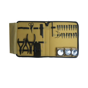 Kit d'outils pour extensions de cheveux TEEJAY, pinces, ciseaux, clips, crochets en acier inoxydable rose, ensemble d'installation - Product Image 3