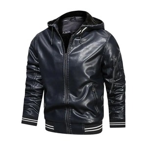 Chaqueta de trabajo de invierno para hombre de cuero con capucha primavera otoño a prueba de viento nueva chaqueta impermeable gruesa para montar en motocicleta - Product Image 6