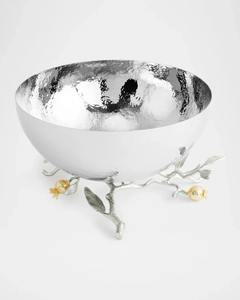 Tazón de acero inoxidable de lujo con soporte de metal Diseño increíble Tazón para servir ensalada o frutas Tazón de tuerca hecho a mano Hecho EN LA India - Product Image 2