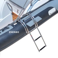 Bateau pneumatique rigide à coque en fibre de verre Zhenbo 3,9 m (PVC/Hypalon/1,2 mm) RIB-390C pour la pêche et les activités de plein air, capacité de 6 personnes