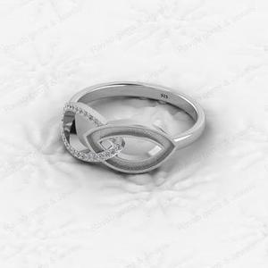 Top Qualité Infinity Design 925 Sterling Semi Mount Blanc Réglage Yin Yang Anneau Bon pour Résine et Cendres Travail Lait Maternel Bijoux - Product Image 5