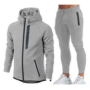 Conjunto de dos piezas de invierno con estampado personalizado, chándales para hombre, 100% de algodón, forro polar, transpirable, entrenamiento, Jogging, cómodas sudaderas con cremallera - Product Image 3