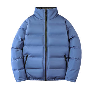 Chaqueta acolchada de invierno de alta calidad, chaqueta acolchada recortada impermeable para hombre, chaquetas de gran tamaño con cuello levantado de burbujas para hombre - Product Image 1