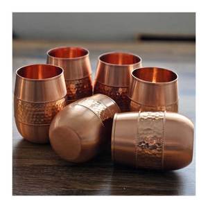 แก้วทองแดงสำหรับเครื่องดื่มทำจากงานหัตถกรรมมีความต้องการสูงผลิตในอินเดีย - Product Image 4