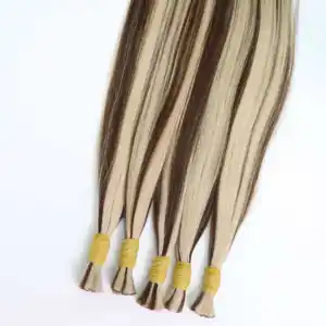 Wholesale High Quality Raw Vietnamese Hair Bundles Bulk Hair Extensions Straight Piano Color