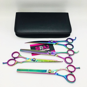 ชุดกรรไกรตัดแต่งขนสัตว์เลี้ยงและแปรงปัดขน - ใบมีดสแตนเลสอย่างดี ปลอดภัย ปลายมน-คม ด้ามจับขนาดกลาง - Product Image 2