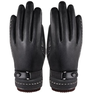 Guantes de invierno PU para pantalla táctil, Guantes Térmicos impermeables para ciclismo, guantes de cuero para exteriores, mitones para hombres y mujeres - Product Image 2