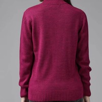 Suéter de Punto para Mujer, Mezcla de Lana, Cuello Redondo, Manga Larga, Suave y Cálido, Otoñal, Casual, con Patrón Geométrico Personalizado
