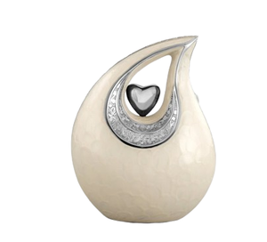 หยดน้ำตาสีเงินสลักลายมุกสีขาวโลหะหยดน้ำตาสำหรับขี้เถ้าของมนุษย์เป็นของ210Lbs สำหรับผู้ใหญ่ - Product Image 1