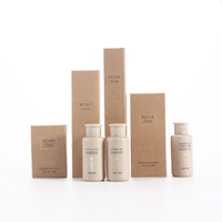 Kit d'articles de toilette jetables pour chambres d'hôtes de stations de ski, ensemble de boîtes en papier kraft biodégradable, trousse de toilette pour hôtel