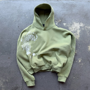 เสื้อฮู้ดสำหรับผู้ชายผ้าคอตตอนปักลายโลโก้โอเวอร์ไซส์ผ้าเฟรนช์เทอร์รี่100% - Product Image 3