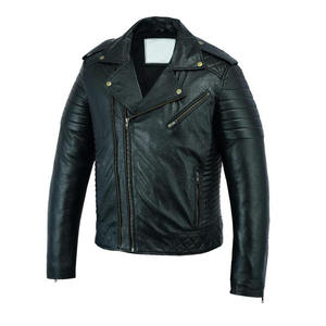 RTS Hombres Biker Piel de oveja genuina Vintage Chaqueta de bombardero con capucha Classic Regular Fit Venta al por mayor Invierno Elegante 1 MOQ - Product Image 3
