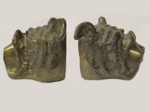 Vintage Bronce Acabado Bull Dog Metal Sujetalibros Par Artesanía Decorativa Metal Artesanía - Product Image 2