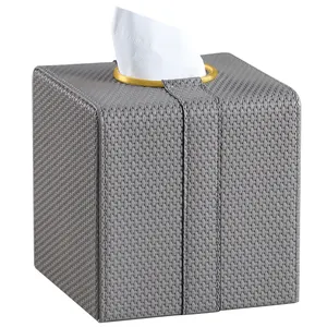 Mavobo caixa de papel decorativa para guardanapos, caixa decorativa com botões dourados para armazenar tecidos de papel, caixa quadrada de tecido