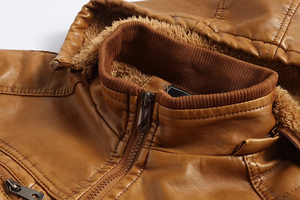 Chaqueta de Cuero PU para Hombre, Precio de Fábrica, Talla Grande, Informal, Deportiva, de Invierno - Product Image 3